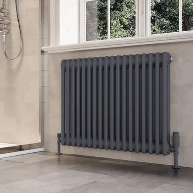 Anthracite Horizontal 2 Column Traditional Radiator 600 x 830mm