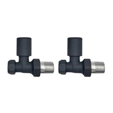 Anthracite Round Straight Radiator Valves