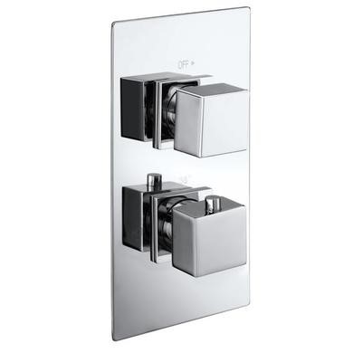 ONLY OPENED square twin shower valve diverter 2 outlets