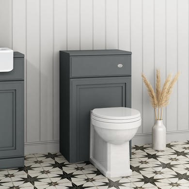500mm Dark Grey Back to Wall Toilet Unit Only