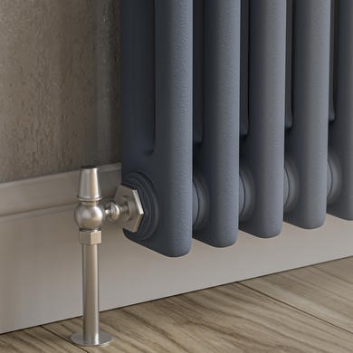 Reggio Anthracite Horizontal Double Column Traditional Radiator