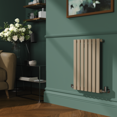Sorrento White Horizontal Oval Designer Radiator 600x1416mm Double