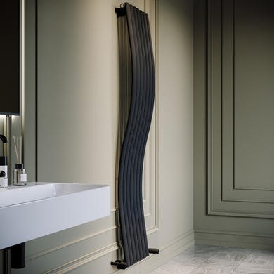 Anthracite Vertical Wave Designer Single Panel Radiator 1800 x 400mm