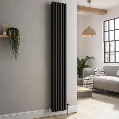COLUMN ボンディングジレ　ブラック　美品 Reggio Midnight Black Vertical Triple Column Traditional Radiator