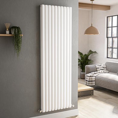 Moringa window radiator 60cm ホワイト Sorrento White Vertical Oval Designer Radiator 1800x590mm Double