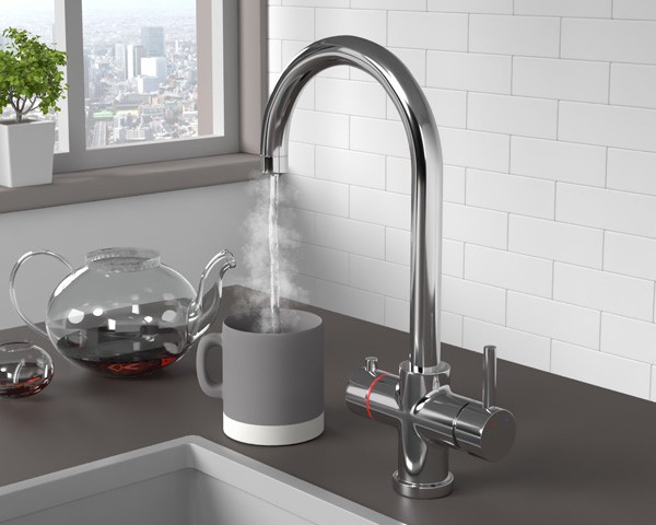 Pronto instant hot water tap chrome.