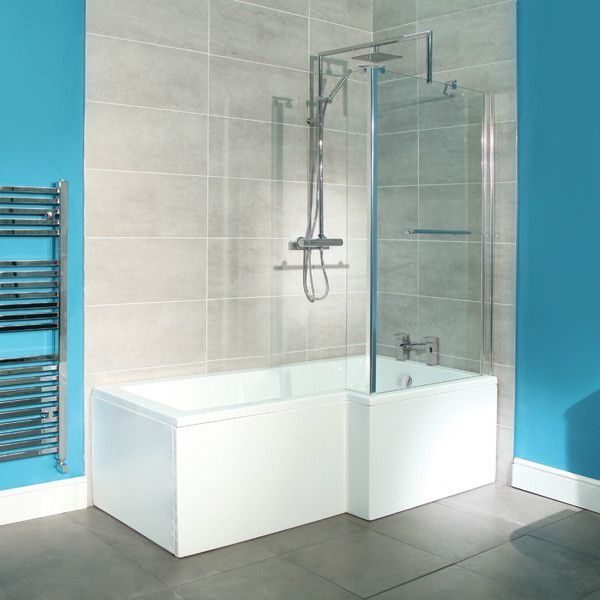 Small Baths Compact Slimline From 129 Better Bathrooms 1600 X 850 Right Hand L Shaped Shower Bath