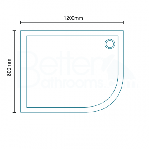 Ultralite 1200 x 800 Right Hand Offset Quadrant Shower Tray