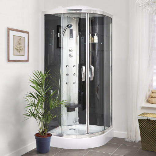 900 Quadrant Steam Shower Cabin with 6 Body Jets