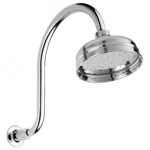 Traditional Dual Valve with 150mm Shower Head & Wall Arm