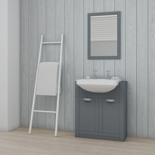 Nottingham Grey Semi Inset 2 Tap Hole Vanity Unit