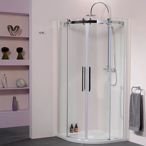 Aquafloe™ Elite ll 8mm 900 x 900 Frameless Sliding Door Quadrant Shower