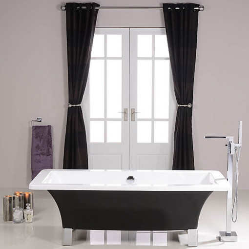 Athena Black 1600 X 750 Freestanding Bath