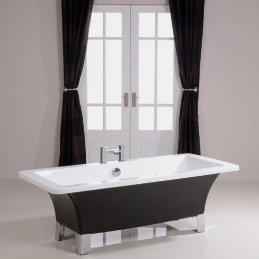 Athena Black 1600 x 750 Freestanding Bath