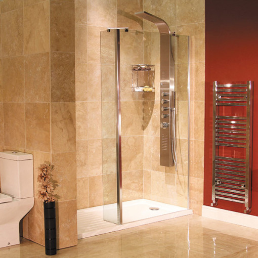 Aqualine™ 8mm 1700 x 800 Walk In Recess Enclosure with Slimline Shower Tray