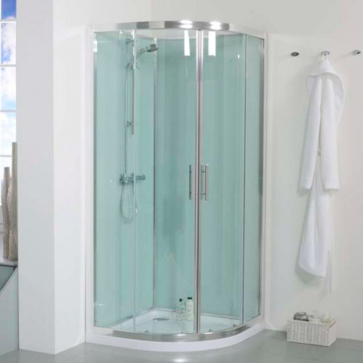 900 Quadrant Shower Cabin with Aqua White Back Panels