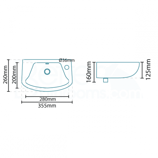 Cosmo 36cm Cloakroom Basin