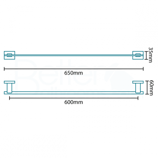 Level Towel Rail Wall Mounted Chrome