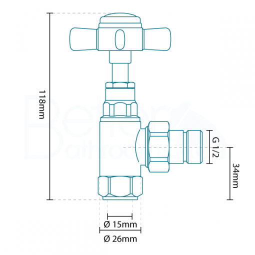 Deluxe Traditional Angled Chrome Radiator Valves