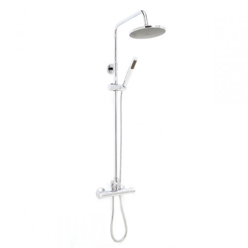 Vira Round Riser Slide Shower Rail Kit with Dual Valve