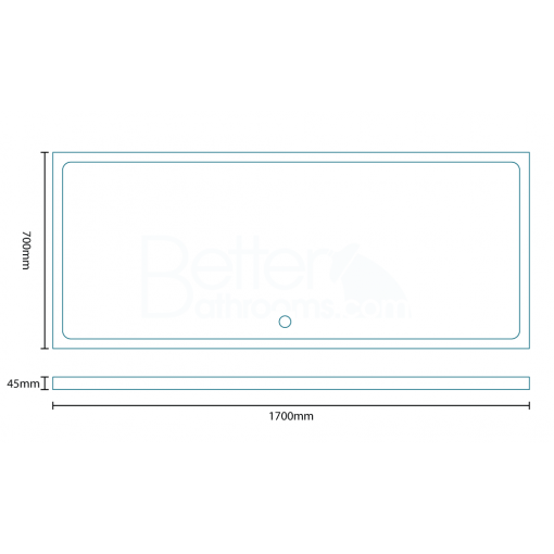 Slim Line 1700 x 700 Rectangular Shower Tray