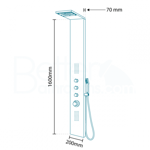 Aspire Steel Shower Panel
