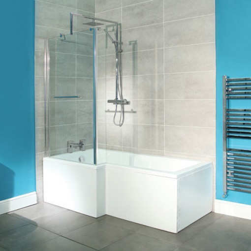 1800 x 850 Left Hand LShaped Shower Bath
