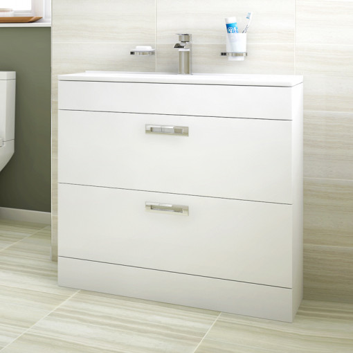 Aspen Compact 800 Floor Mounted 2 Drawer Vanity Unit