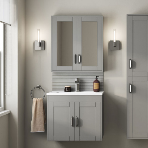 Nottingham Grey Mirrored Cabinet