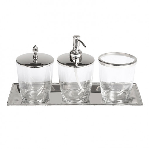 Glass Bathroom Accessory Set