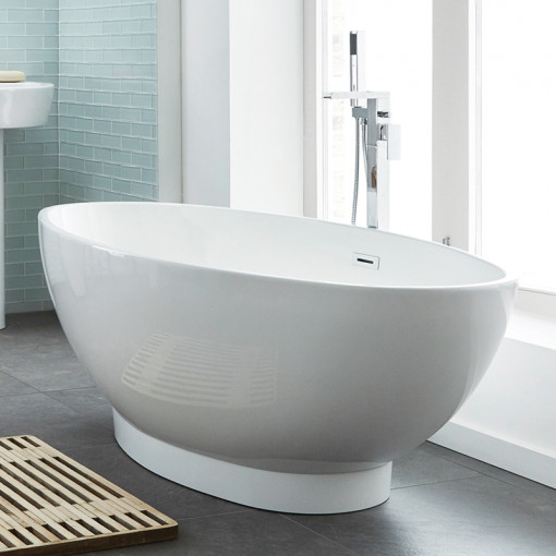 1680 X 800mm Oval Double Ended Freestanding Bath