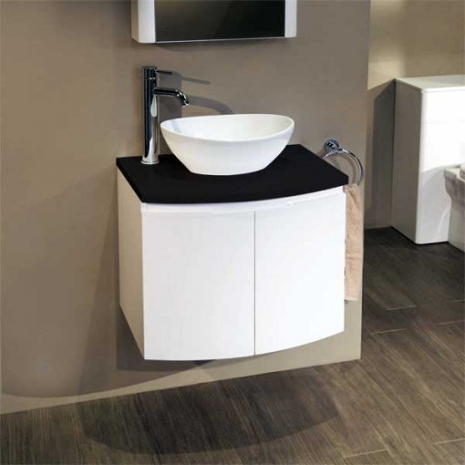 Voss 620 Wall Mounted Black Countertop Vanity Unit