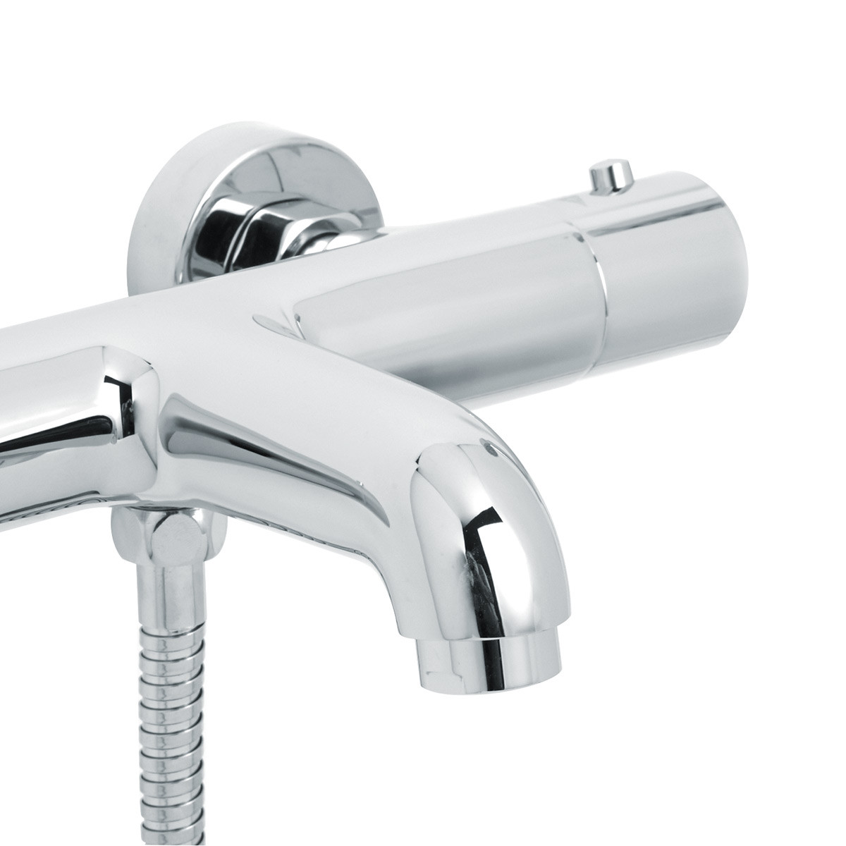 Focus Thermostatic Wall Mounted Bath Shower Mixer with Shower Hose