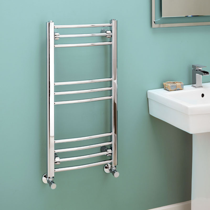 Eco Heat 800 x 400mm Curved Chrome Heated Towel Rail
