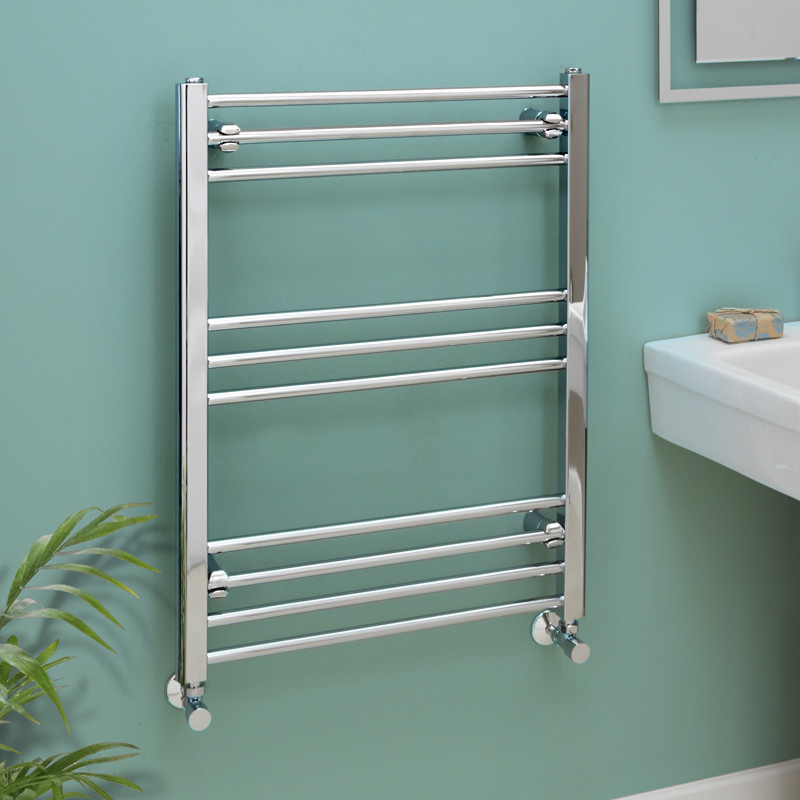 Eco Heat 800 x 600 Straight Chrome Heated Towel Rail