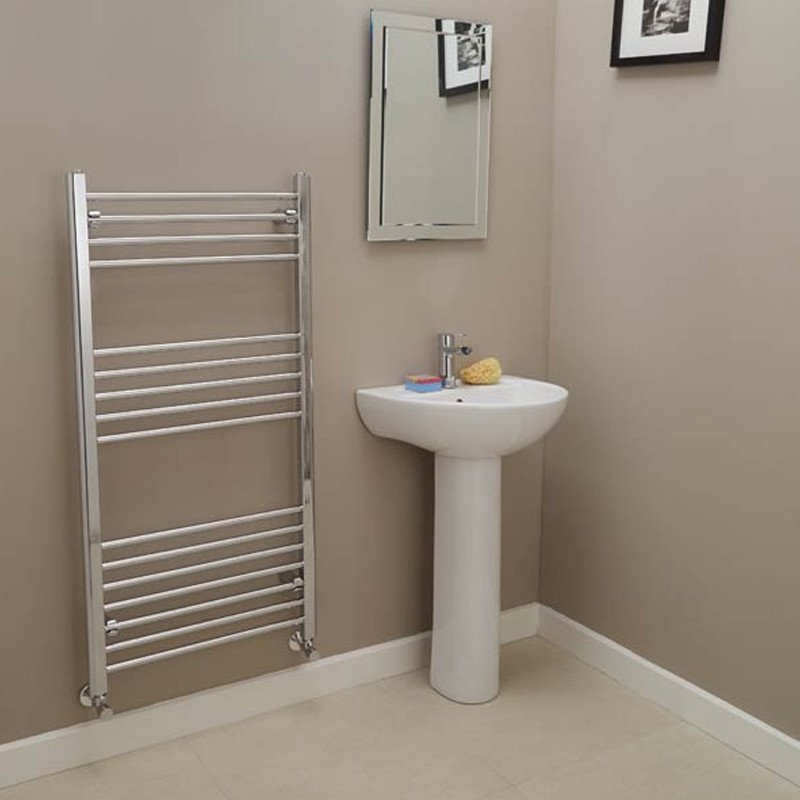 Eco Heat 1200 x 600 Straight Chrome Heated Towel Rail