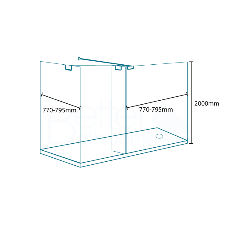 1400 x 800 Trinity Walk In 10mm Shower Pack
