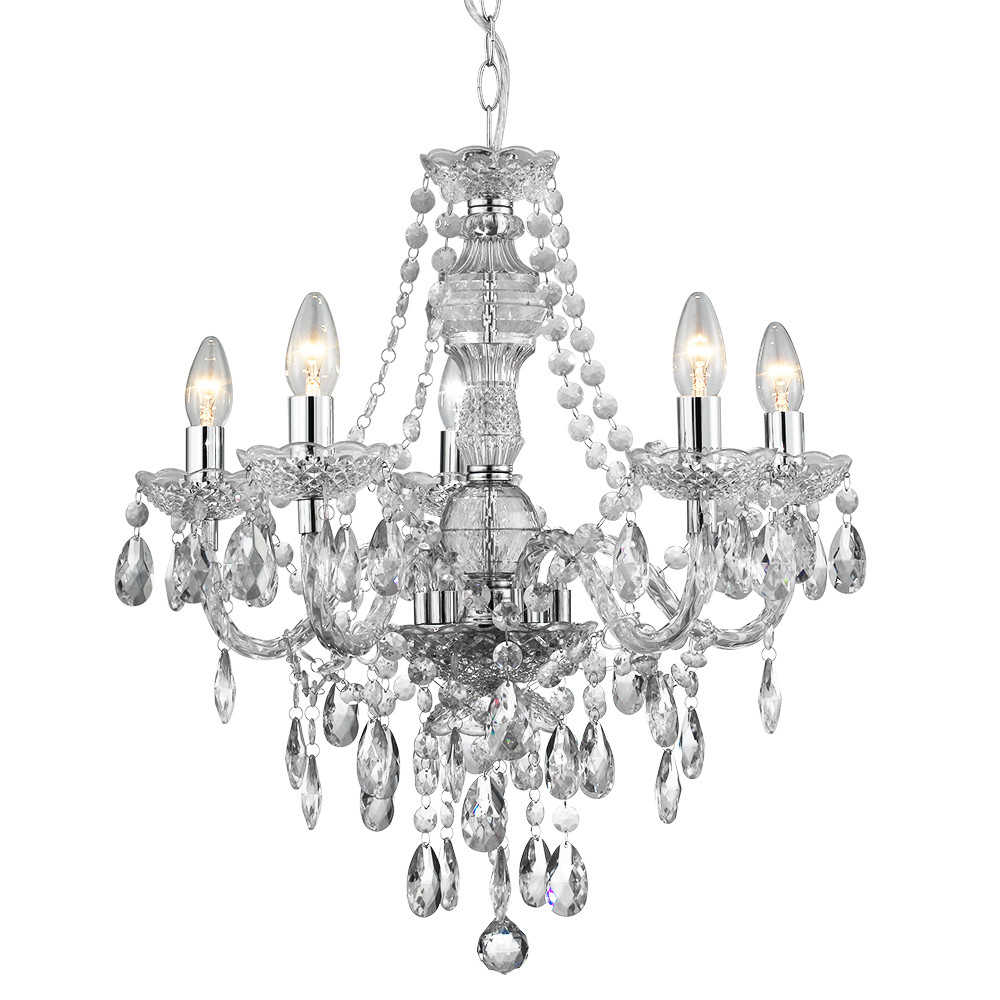 Marie Clear Acrylic Glass Droplet Chandelier