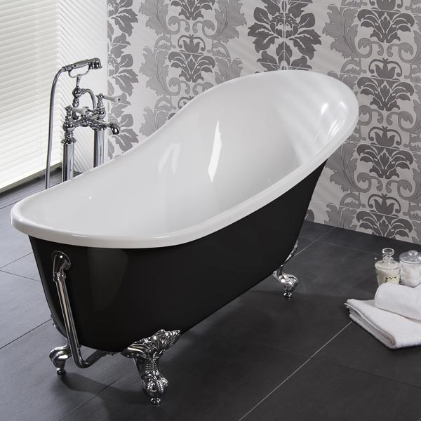 Lunar Black 1620 X 730 Luxury Slipper Bath