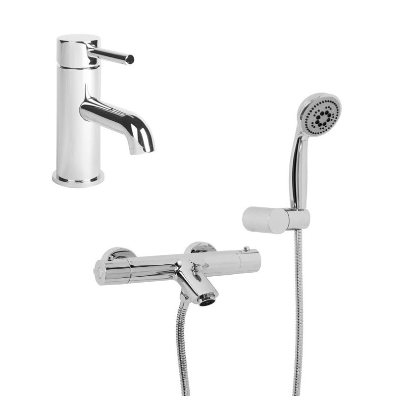 Peru Deluxe Wall Mounted Bath Shower Mixer with Chrome Wall Bracket