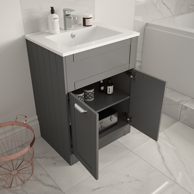 Nottingham Grey 600 Vanity Unit