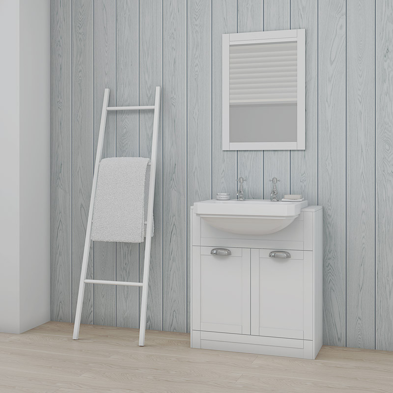 Nottingham White Semi Inset 2 Tap Hole Vanity Unit