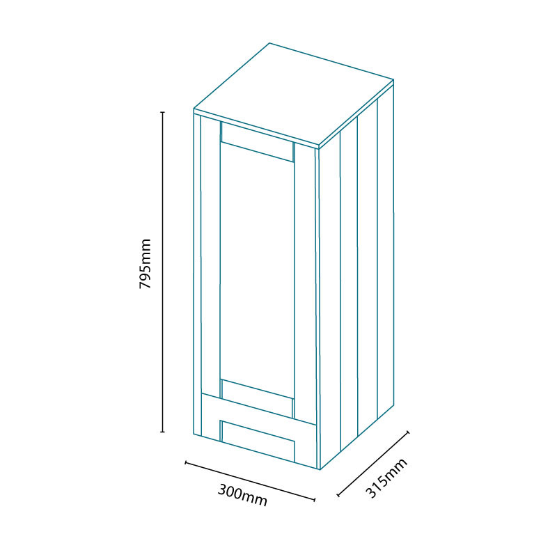 Nottingham Grey Single Door Storage Unit