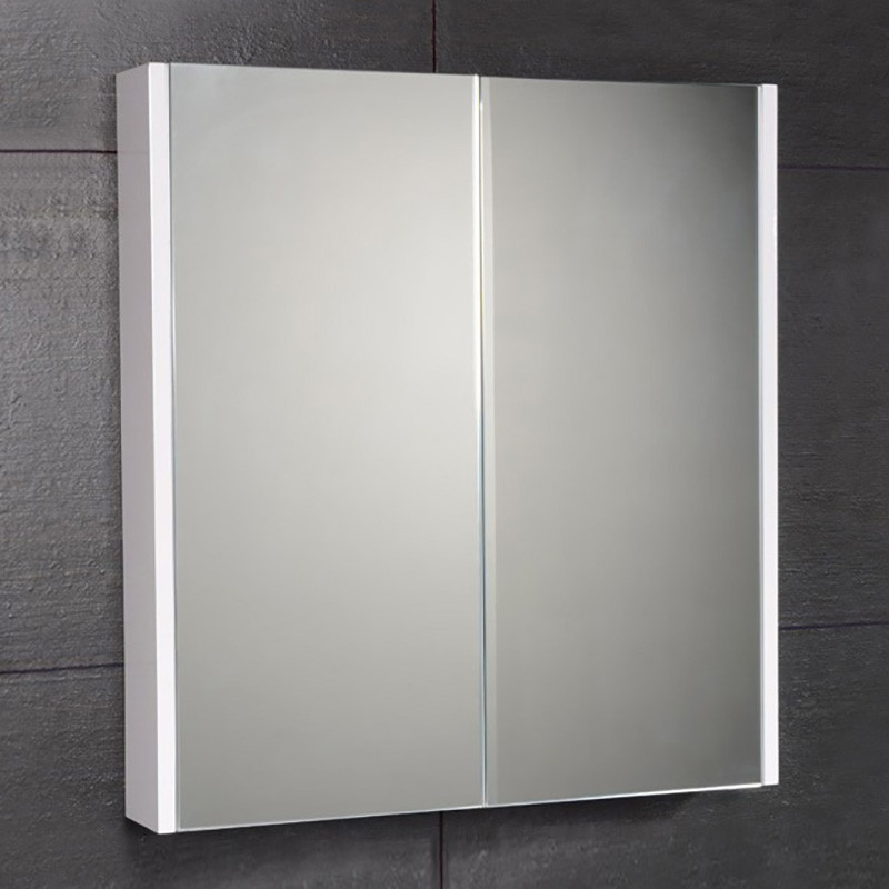 Vienna single door mirrored cabinet - white