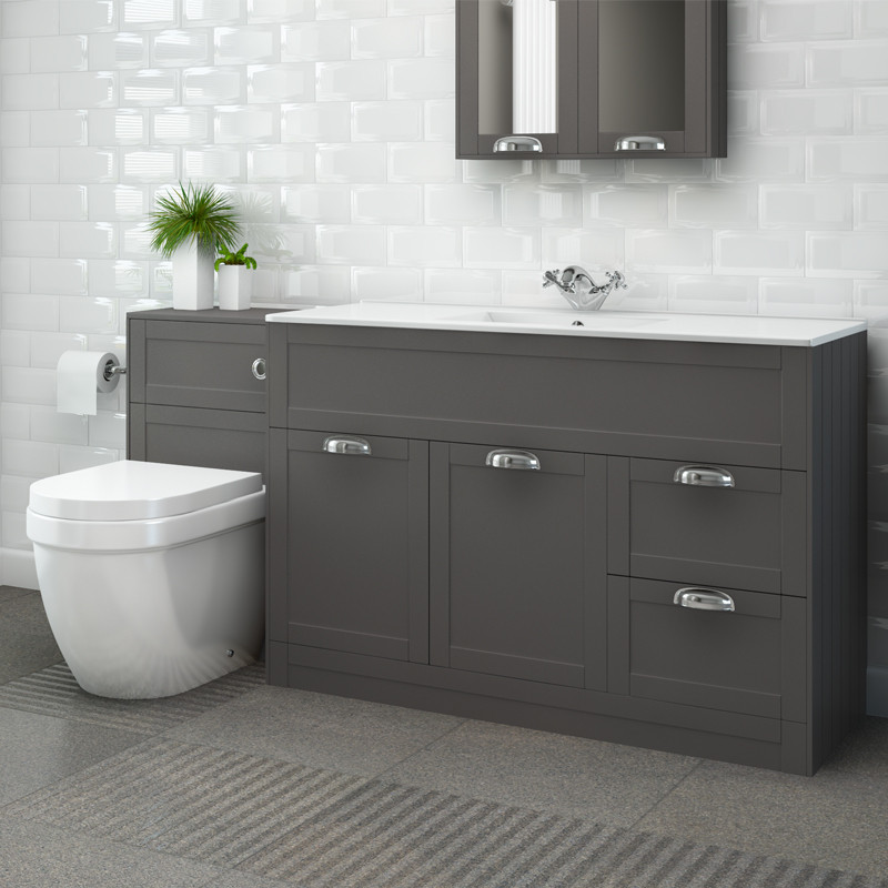 Nottingham 1000 Grey Combination Unit With Aurora Back To Wall Toilet