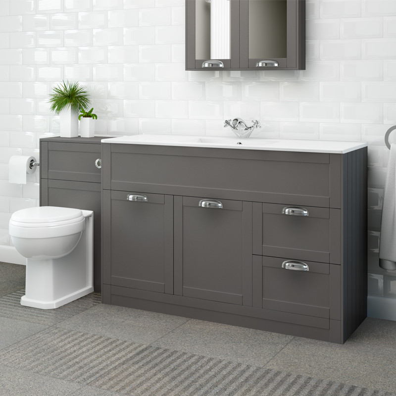 Nottingham 1000 Grey Combination Unit With Park Royal Back To Wall Nottingham 1000 Grey Combination Unit With Park Royal Back To Wall Toilet