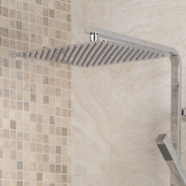 Deluxe Square Ultra Thin 300 Riser Slide Shower Rail Kit with Valve