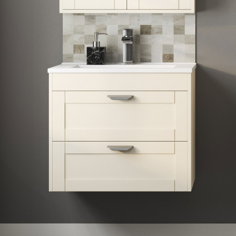 Nottingham Ivory 600 Two Drawer Wall Hung Vanity Unit