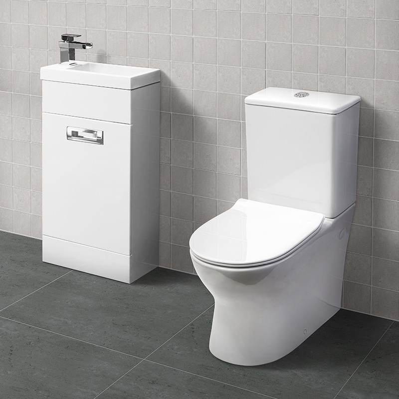 Aspen™ Compact White 410 Vanity Unit with Indiana Short Projection
