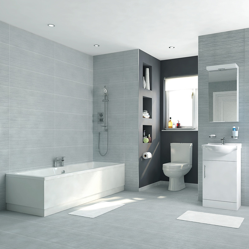 Voss Dee 45 Vanity Unit Straight Bath Bathroom Suite